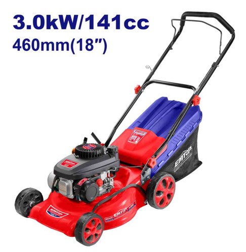 Professional Zongshen Gasoline Lawn Mower 4HP 141cc Engine - 460mm 18" Cutting Width Hand Push 4-Stroke 60L Catch Volume Steel Deck Carton Box